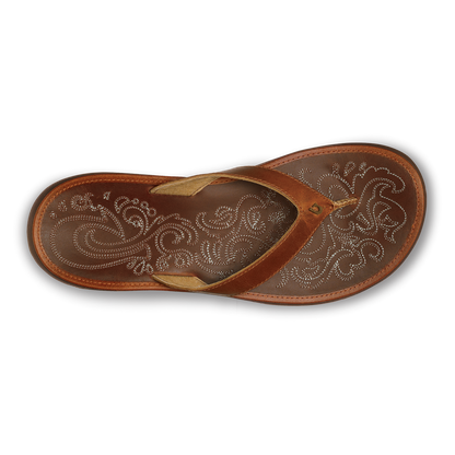 OluKai | Paniolo Women’s Leather Beach Flip Flops - Natural
