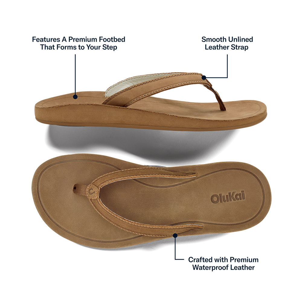 OluKai | Southshore Women’s Waterproof Leather Sandals - Toffee