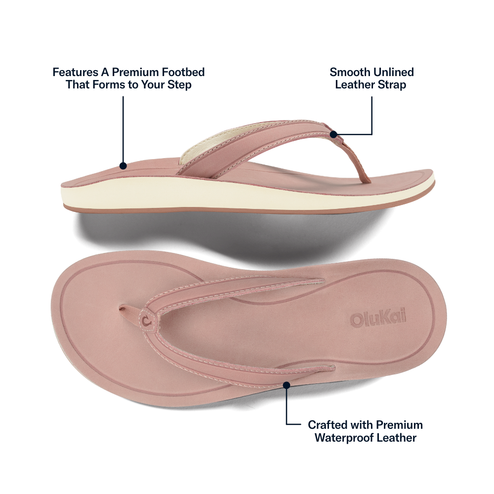OluKai | Southshore Women’s Waterproof Leather Sandals - Soft Pink