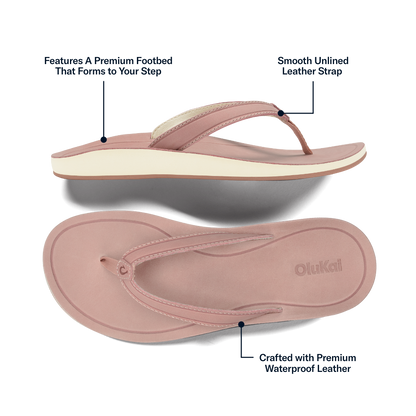 OluKai | Southshore Women’s Waterproof Leather Sandals - Soft Pink