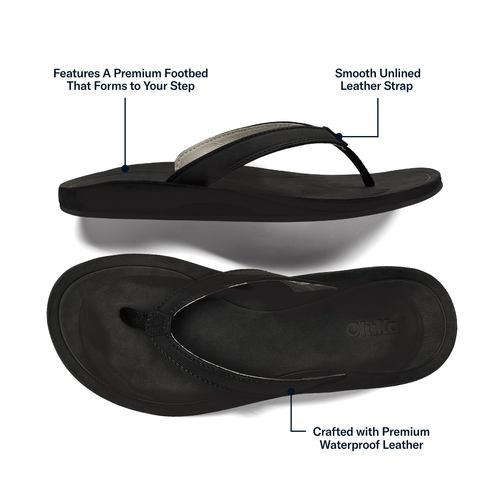 OluKai | Southshore Women’s Waterproof Leather Sandals - Lava Rock