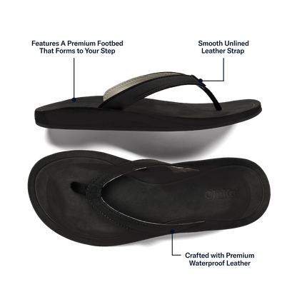OluKai | Southshore Women’s Waterproof Leather Sandals - Lava Rock