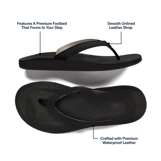 OluKai | Southshore Women’s Waterproof Leather Sandals - Lava Rock