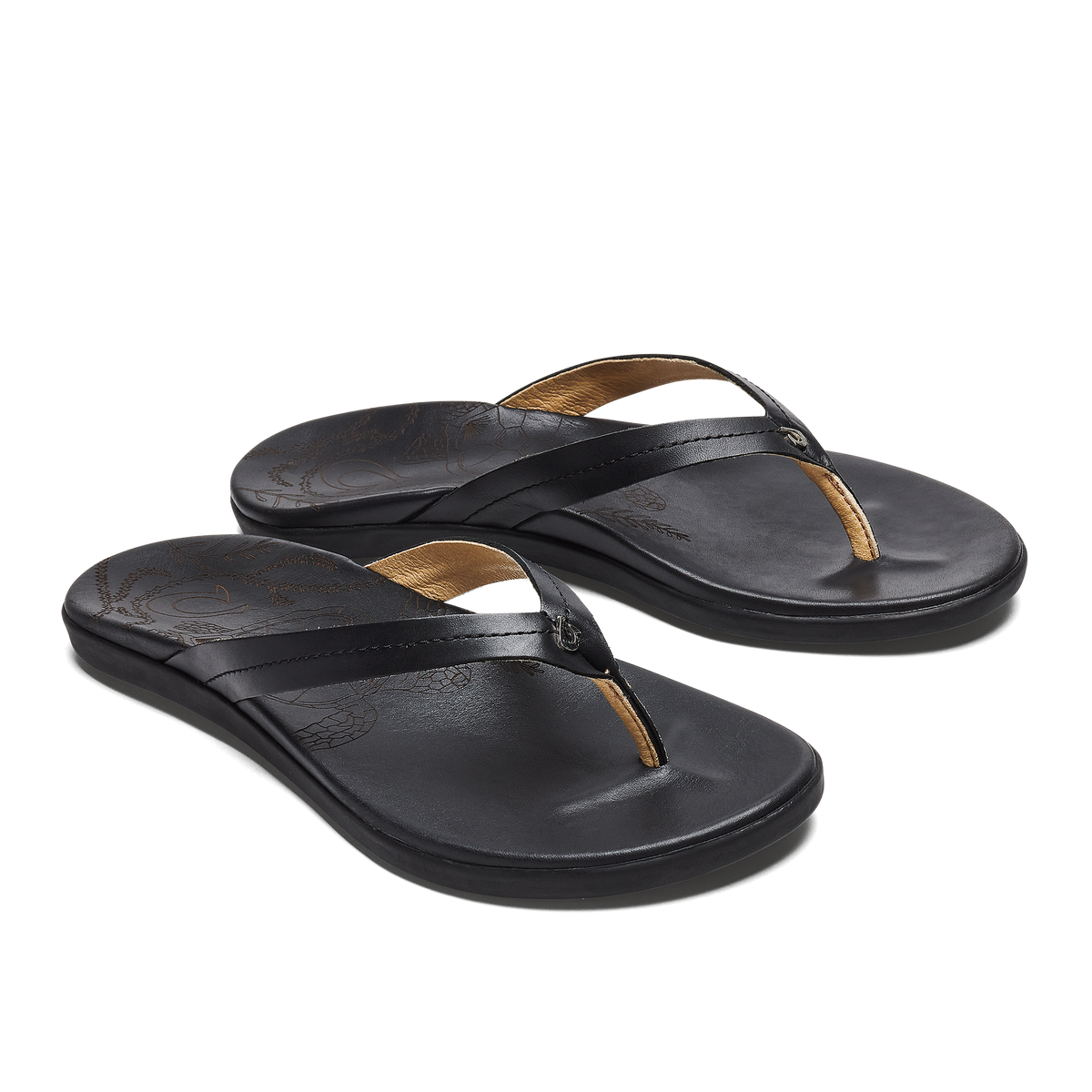 OluKai | Honu Women’s Leather Beach Sandals - Black