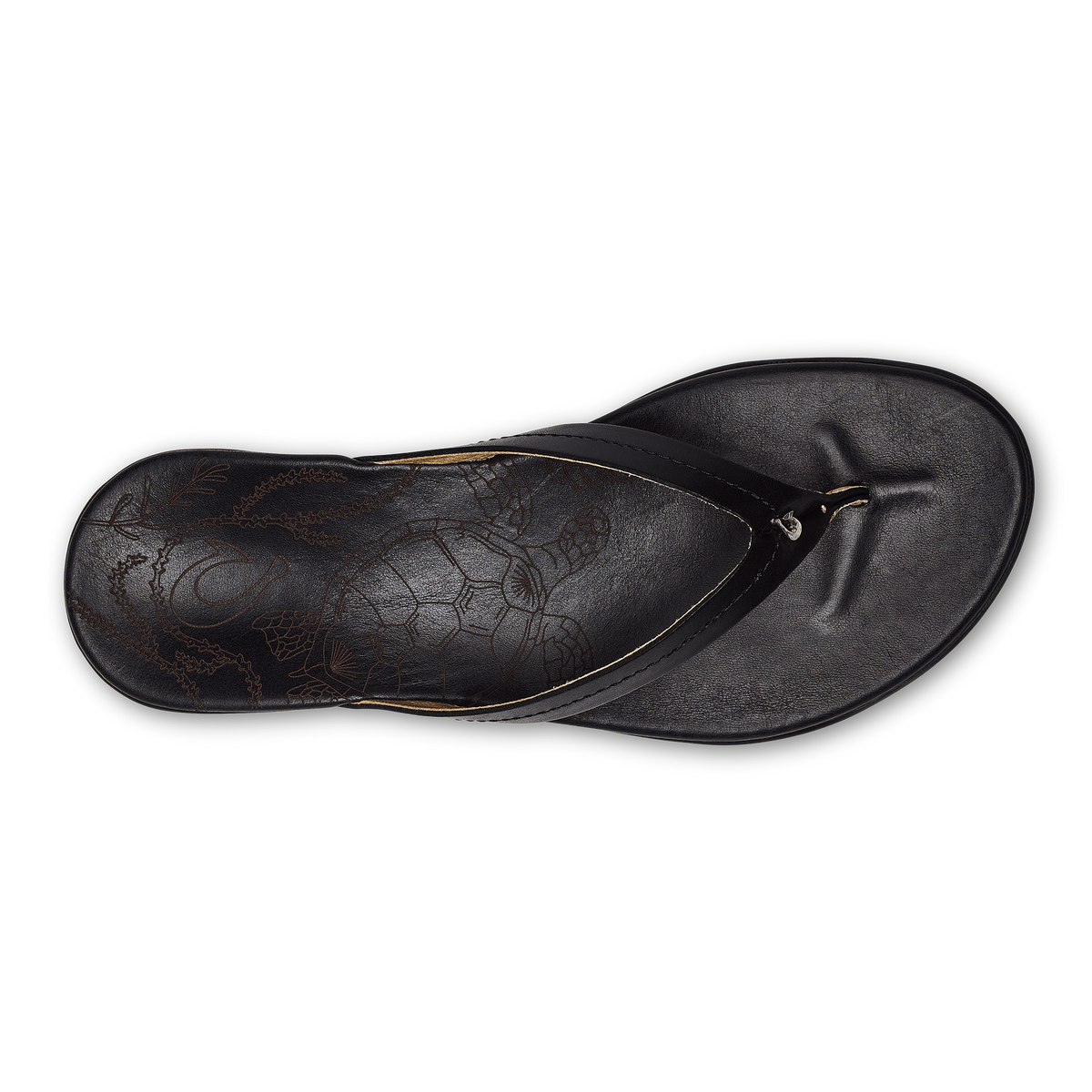 OluKai | Honu Women’s Leather Beach Sandals - Black