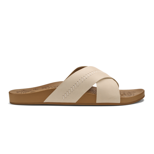 OluKai | Kipe‘a ‘Olu Women‘s Slide Sandals - Puka / Tan