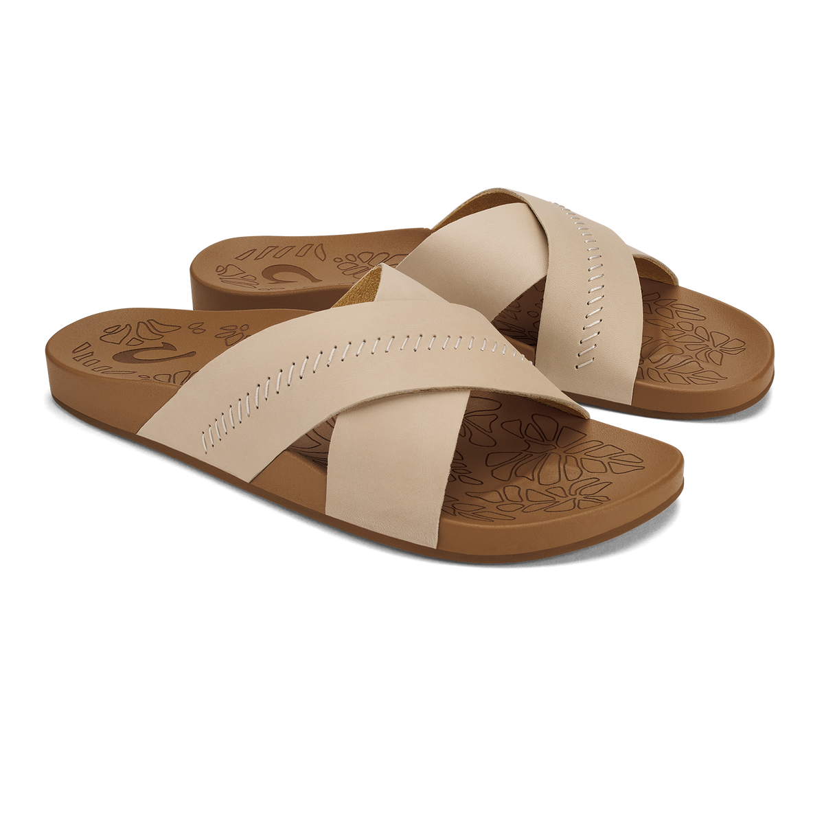 OluKai | Kipe‘a ‘Olu Women‘s Slide Sandals - Puka / Tan