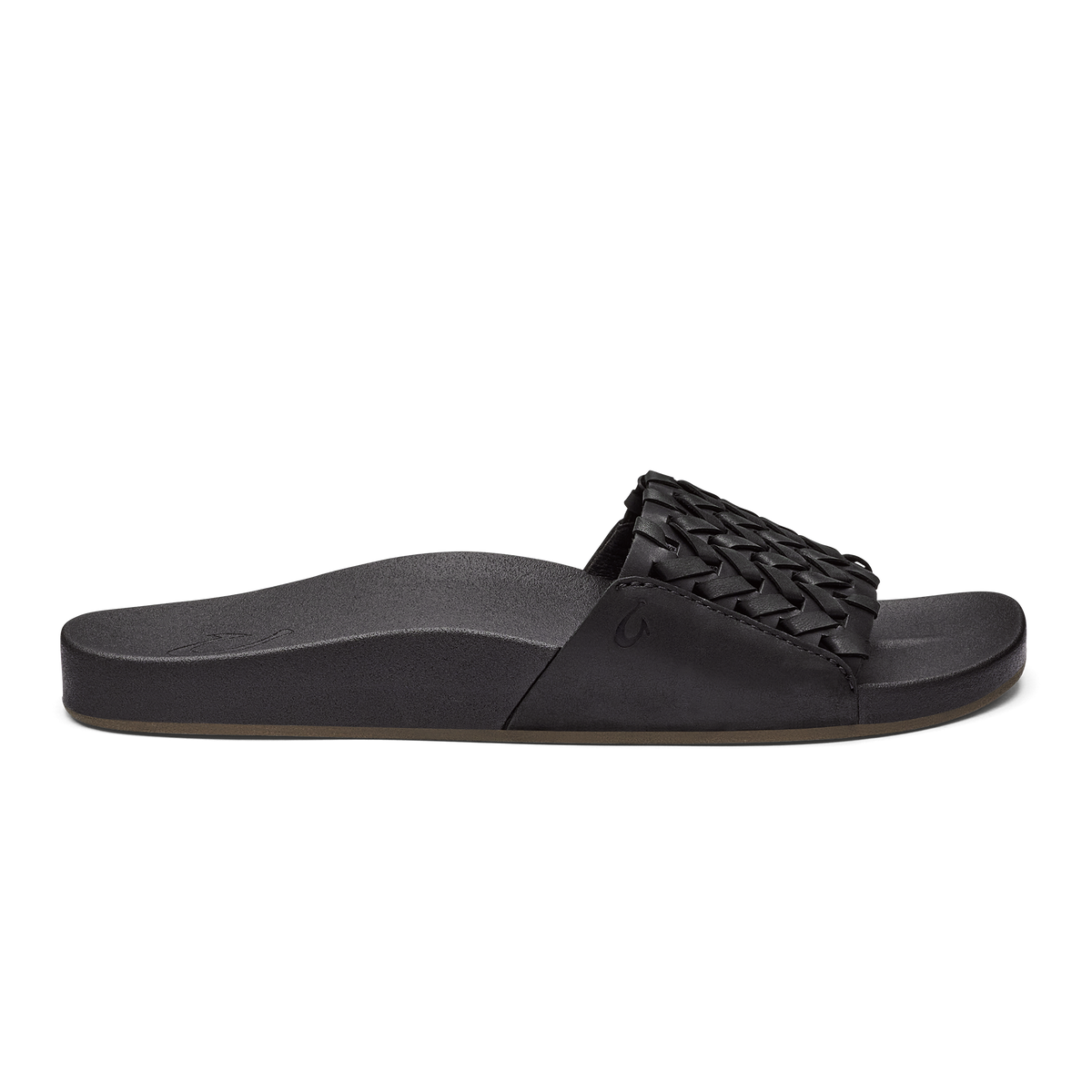 OluKai | Kāmola Women’s Leather Slide Sandals - Black