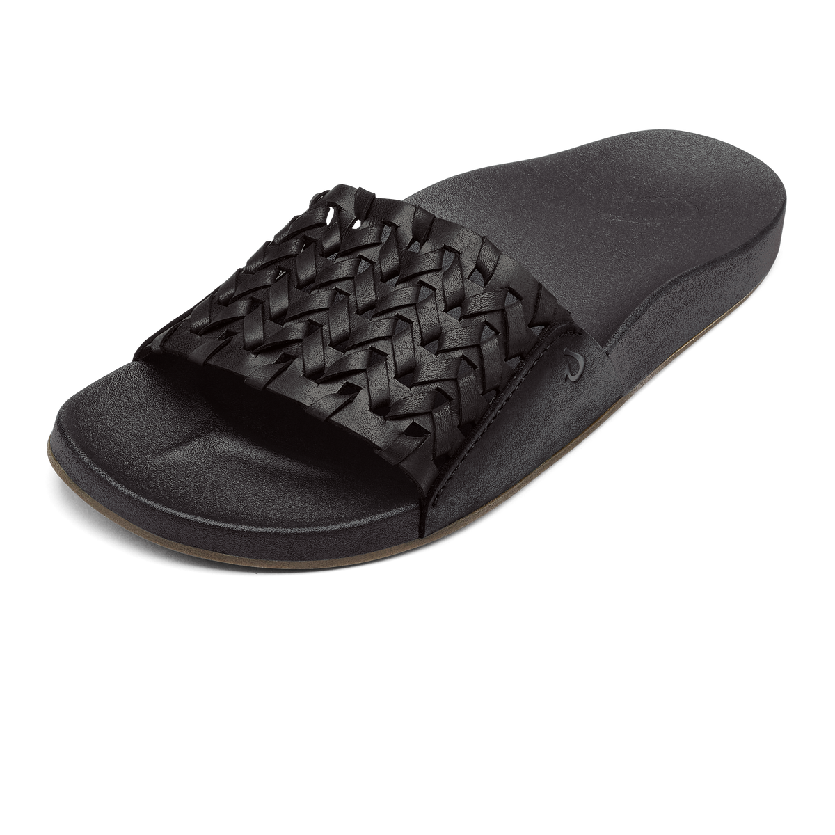 OluKai | Kāmola Women’s Leather Slide Sandals - Black