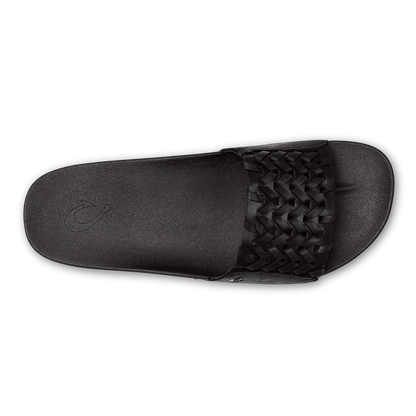 OluKai | Kāmola Women’s Leather Slide Sandals - Black