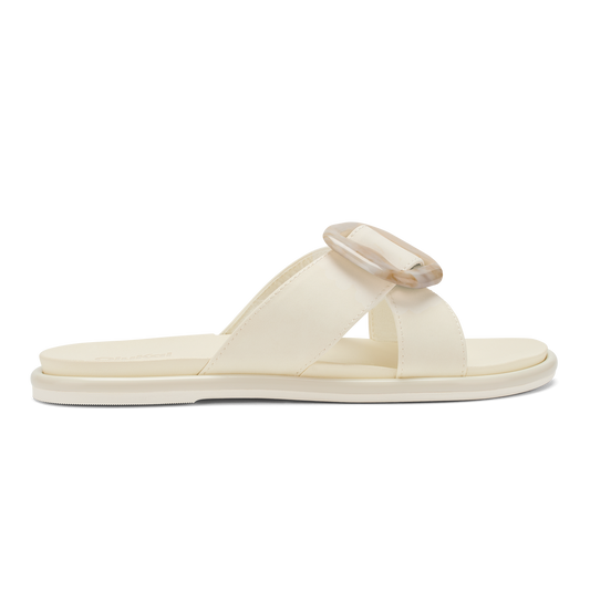 OluKai | La‘i Slide Women’s Slide Beach Sandals - White Sand