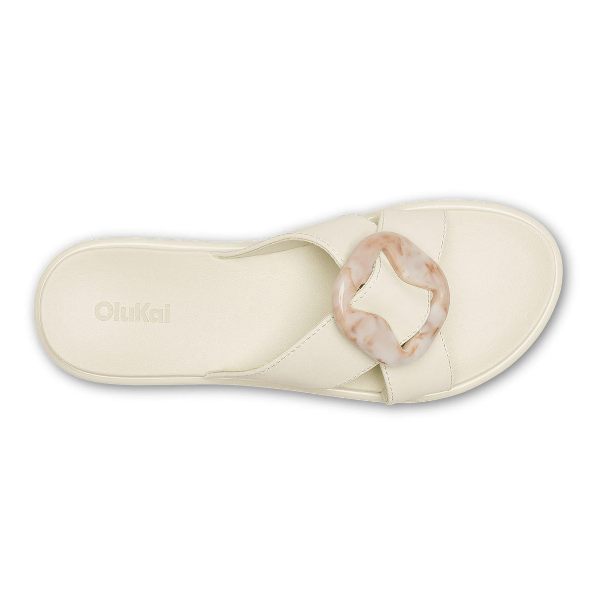 OluKai | La‘i Slide Women’s Slide Beach Sandals - White Sand