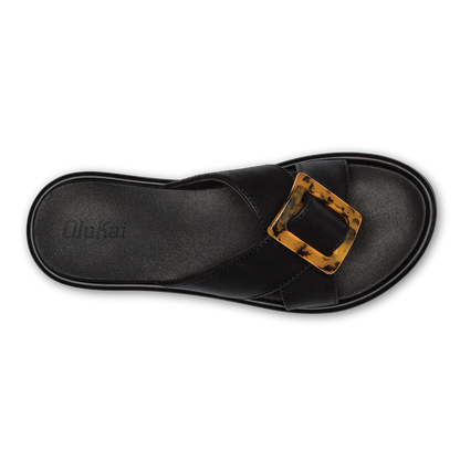OluKai | La‘i Slide Women’s Slide Beach Sandals - Black