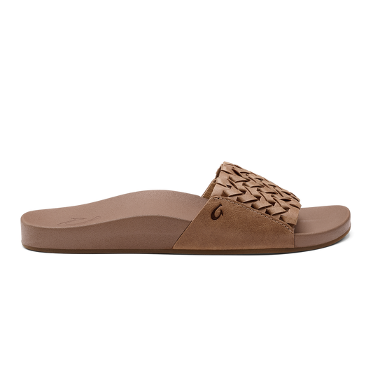 OluKai | Kāmola Women’s Leather Slide Sandals - Tan