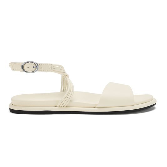 OluKai | Tiare Wrap Women’s Leather Sandals - White Sand