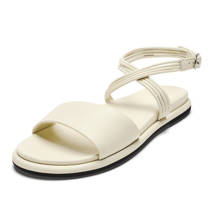 OluKai | Tiare Wrap Women’s Leather Sandals - White Sand