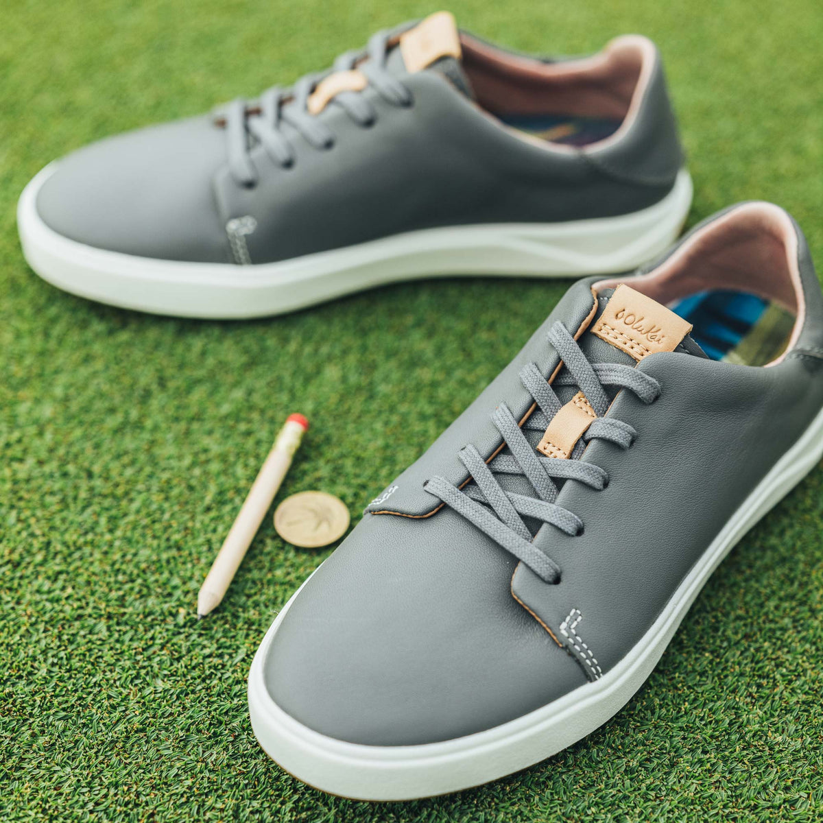 OluKai | Wailea Women’s Waterproof Leather Golf Shoes - Stone